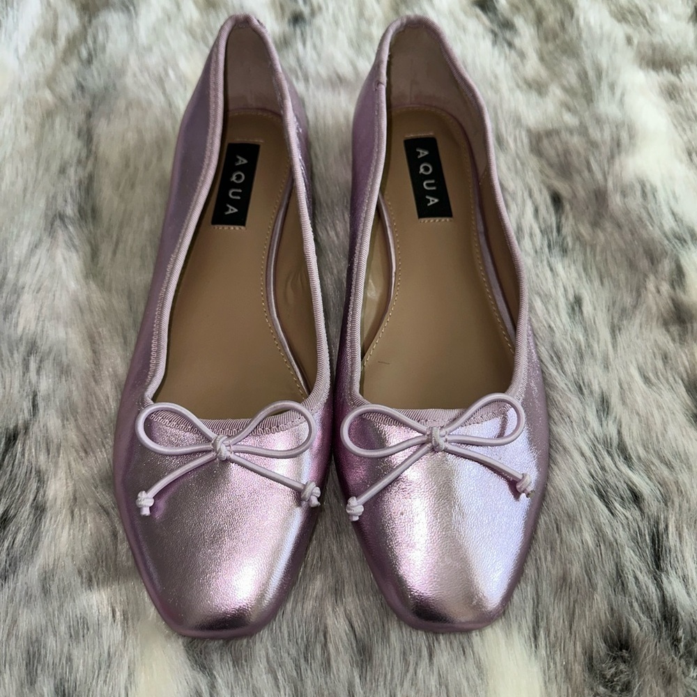 AQUA Glee Slip On Bow Ballet Flats Women's 8.5